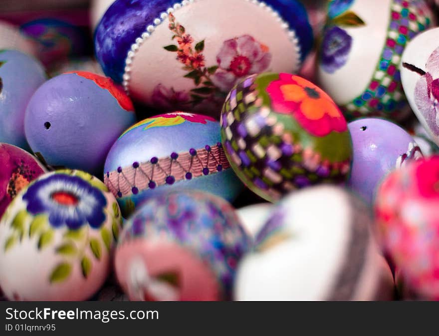 Closeup of colored easter eggs. Closeup of colored easter eggs