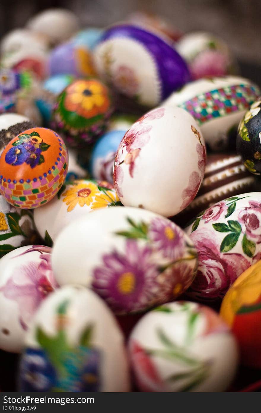 Closeup of colored easter eggs. Closeup of colored easter eggs