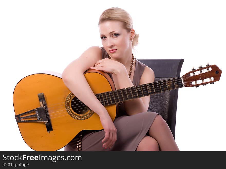 Woman on a white background