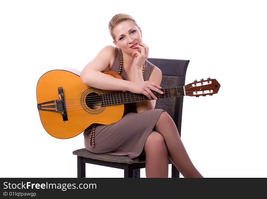 Woman on a white background