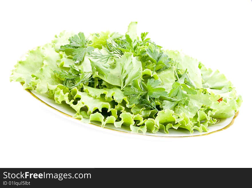 Salad on a white background