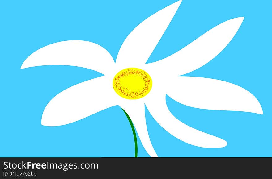 The beautyful flower on blue background