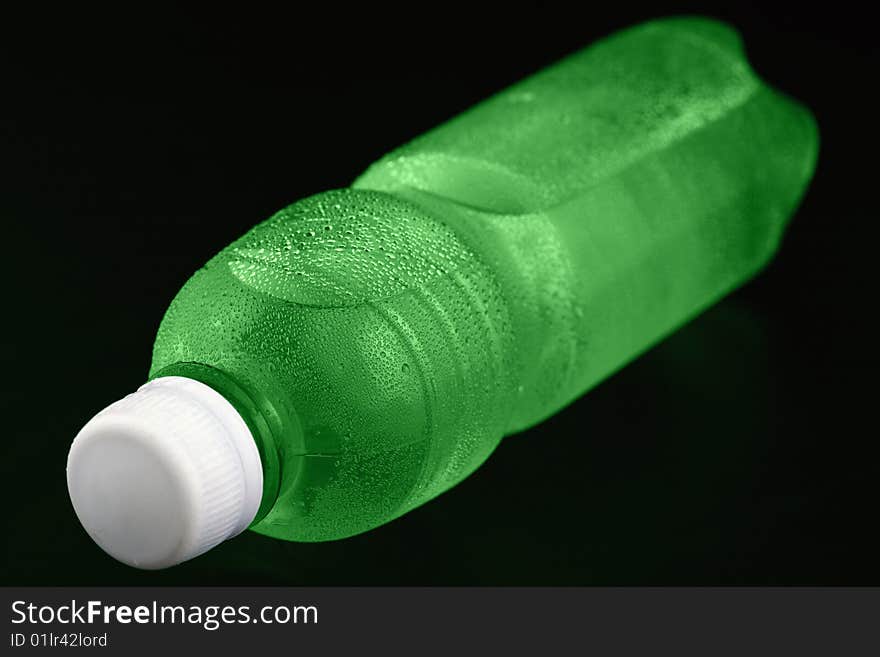 Green bottle of water