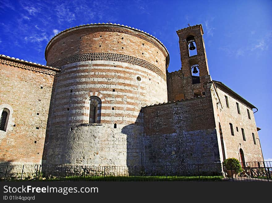 A medieval church in tuscany ,italy near san galgano