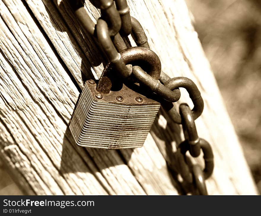 Old lock with a shallow depth of field. Old lock with a shallow depth of field