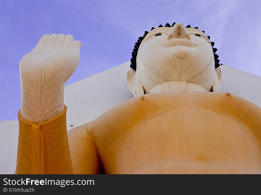 Standing Buddha image in Wat Yai, Pitsanulok province, Thailand