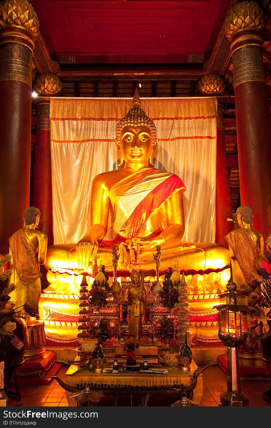 Buddha image, taken in church of temple in northern Thailand