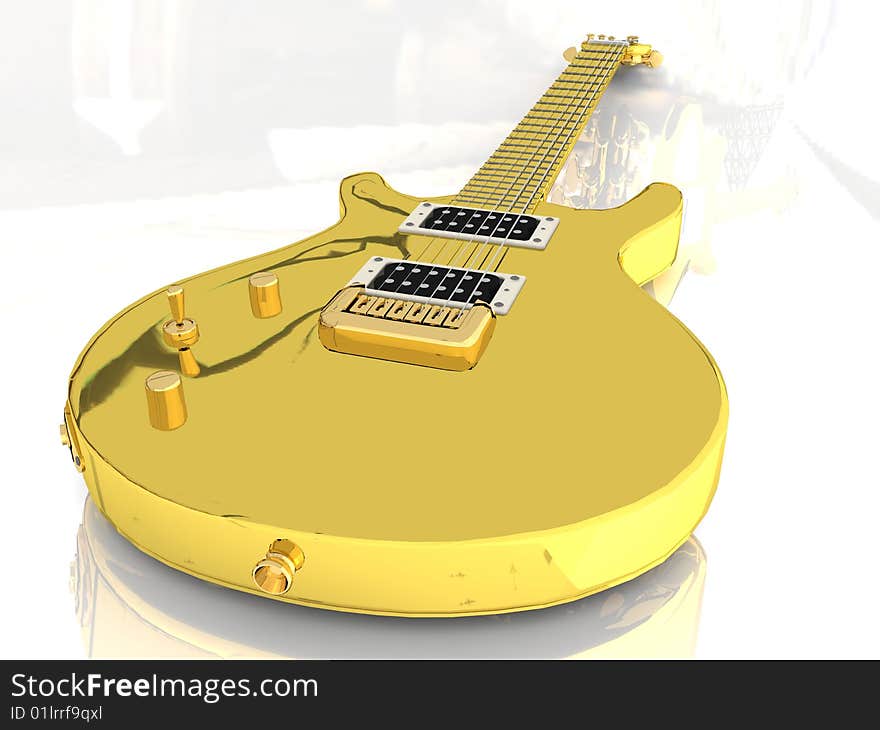 Background picture of golden gitar