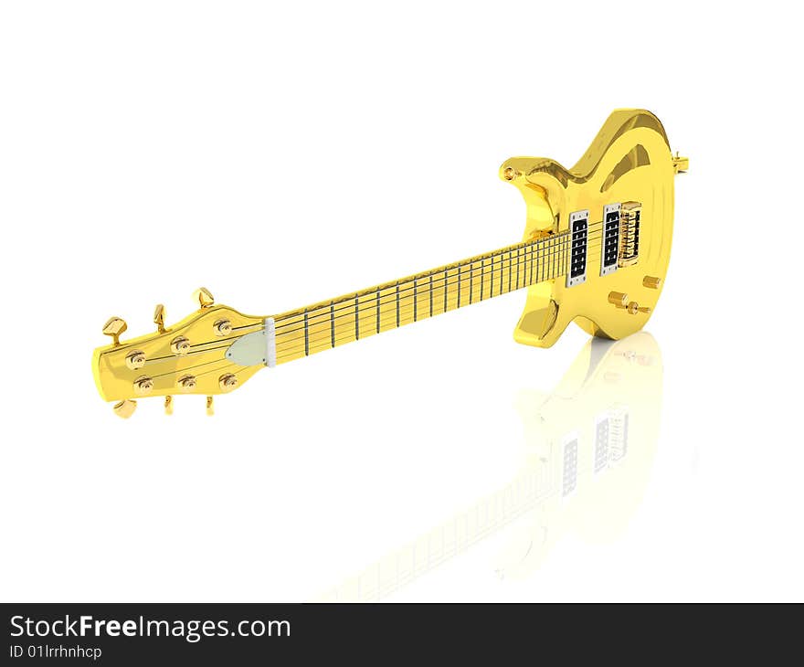 Background picture of golden gitar