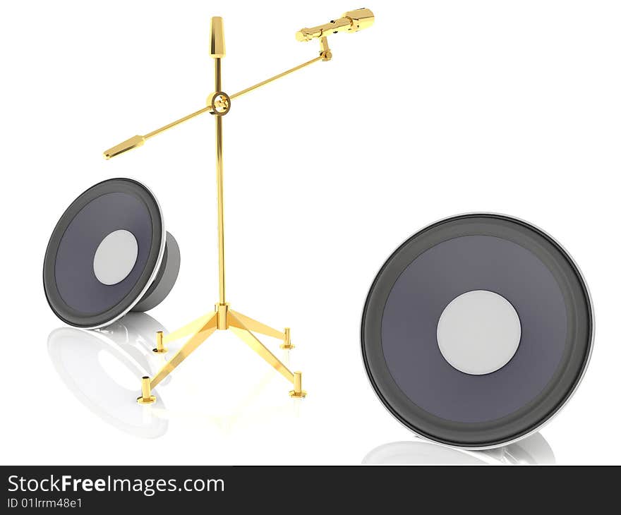 Background image of golden microphone. Background image of golden microphone