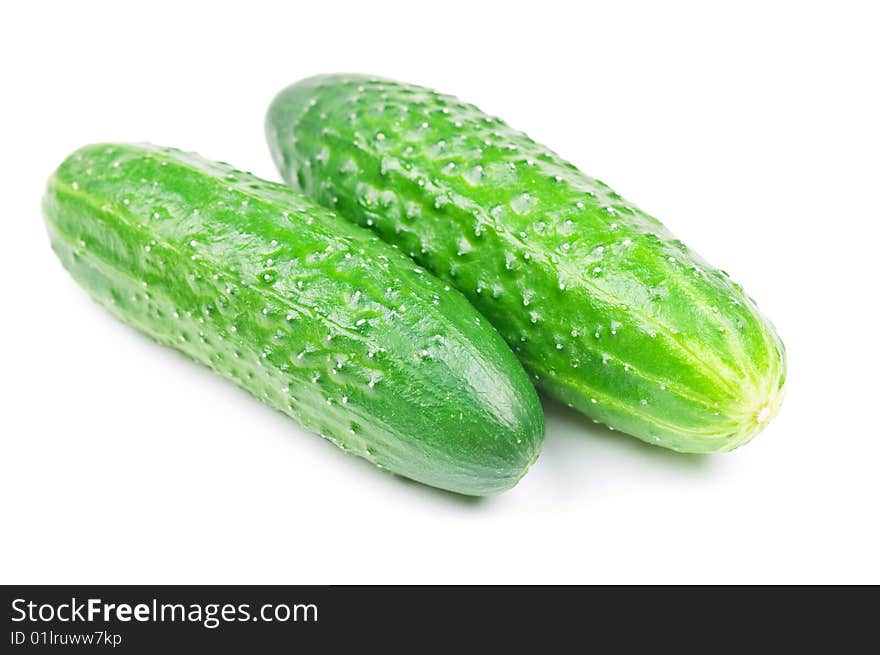 Cucumbers isolated on the white background