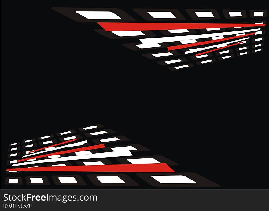 Vector illustration, abstract background, black rectangles