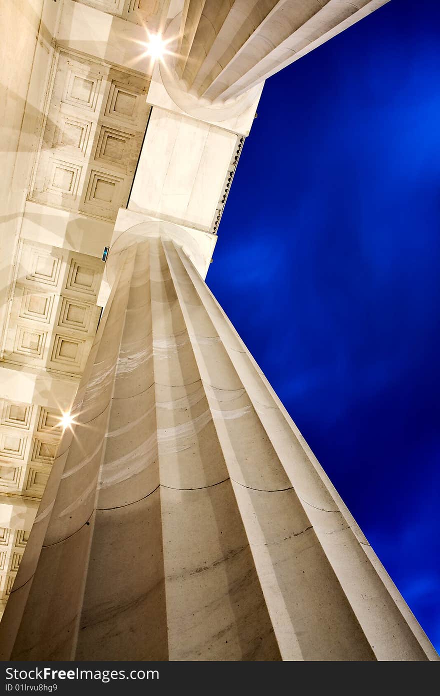 Columns of the Lincoln Memorial in Washington, DC. Columns of the Lincoln Memorial in Washington, DC