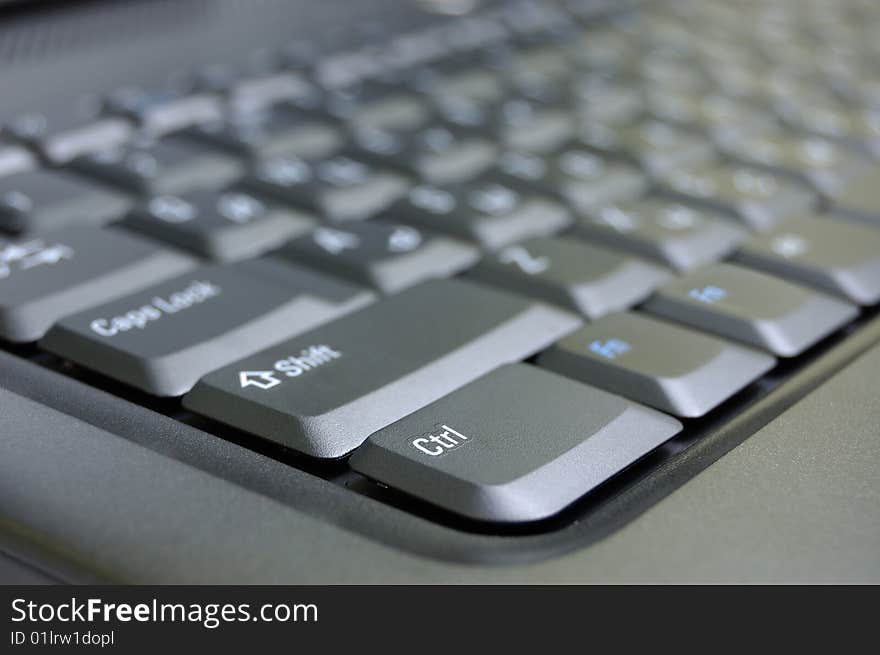 Closeup black keyboard of laptop. Closeup black keyboard of laptop.