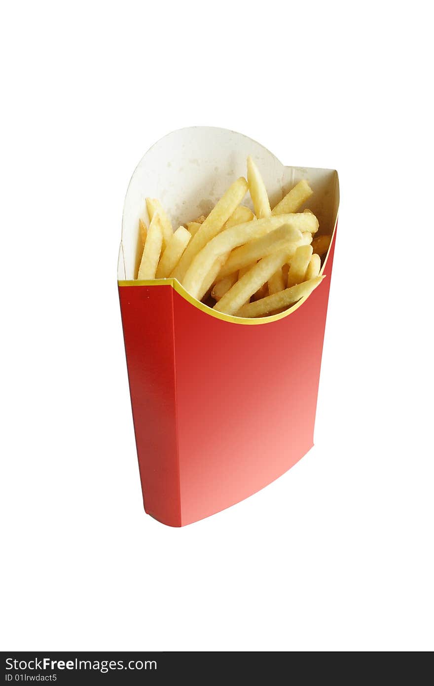 Fried potatoes in the red package