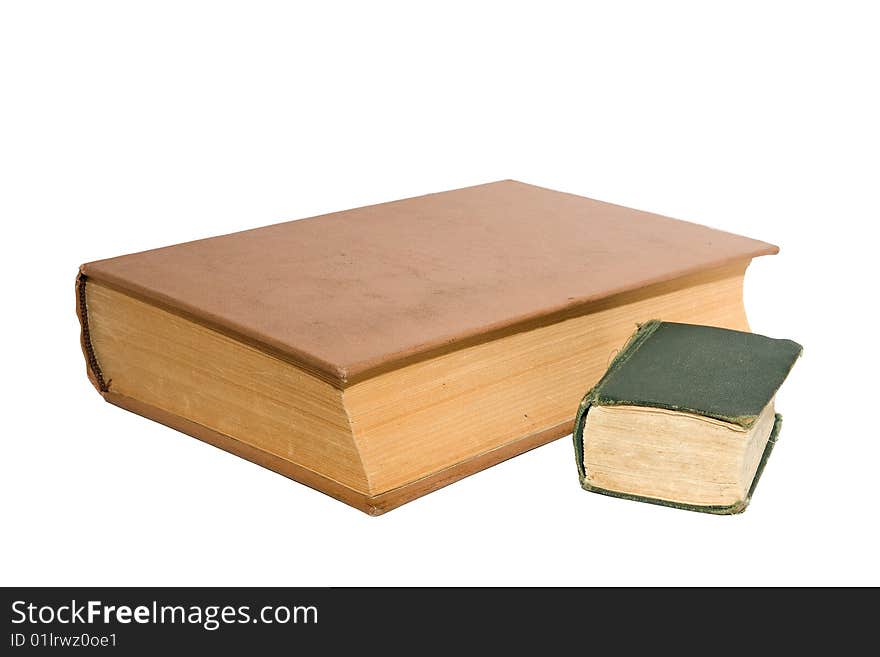 Two books, big and small, isolated over white