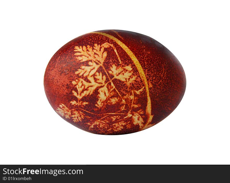 Isolated hand colored Easter egg. Isolated hand colored Easter egg