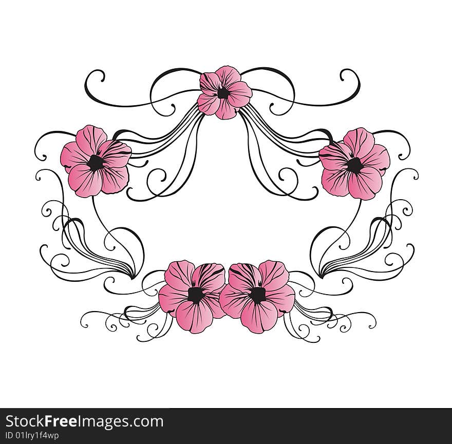 Illustration of a floral frame