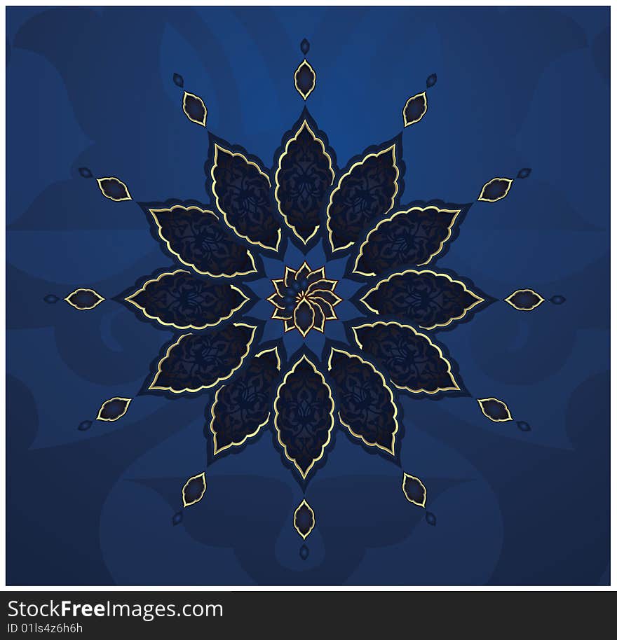 Traditional ottoman gold illustration design. Traditional ottoman gold illustration design