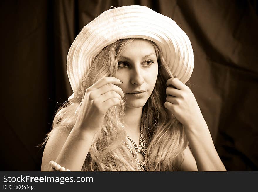 Close-up portrait of a young blonde girl. Close-up portrait of a young blonde girl.