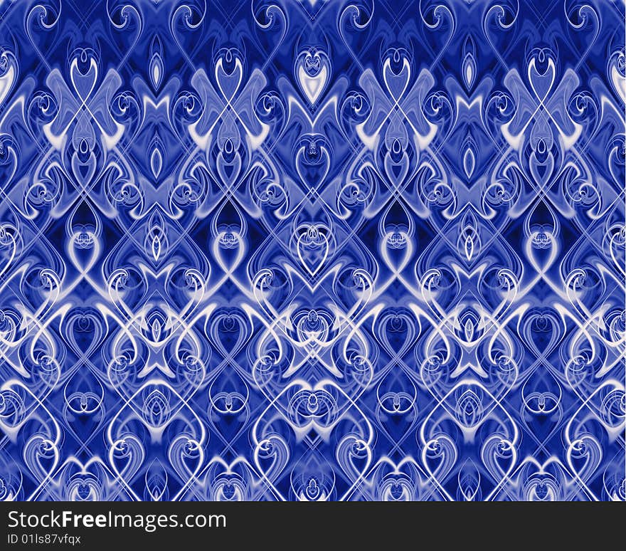 Seamless horizontal pattern of iterative colored tracery. Seamless horizontal pattern of iterative colored tracery.