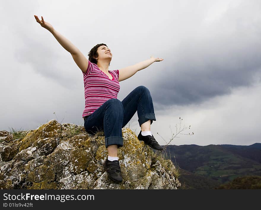 Girl enjoying fresh air