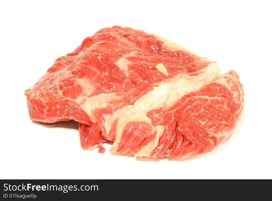 fresh beef isolated on a white backgroun. fresh beef isolated on a white backgroun