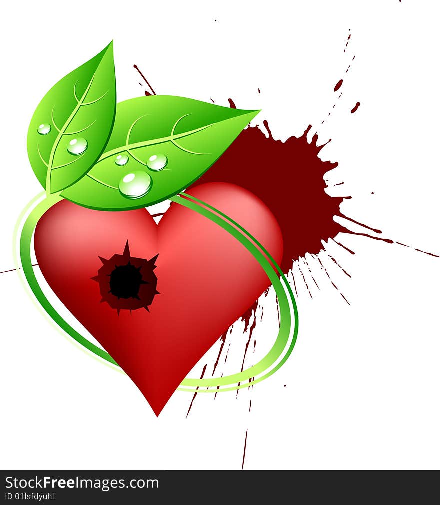 Killed love symbol. Vector illustration. Killed love symbol. Vector illustration.