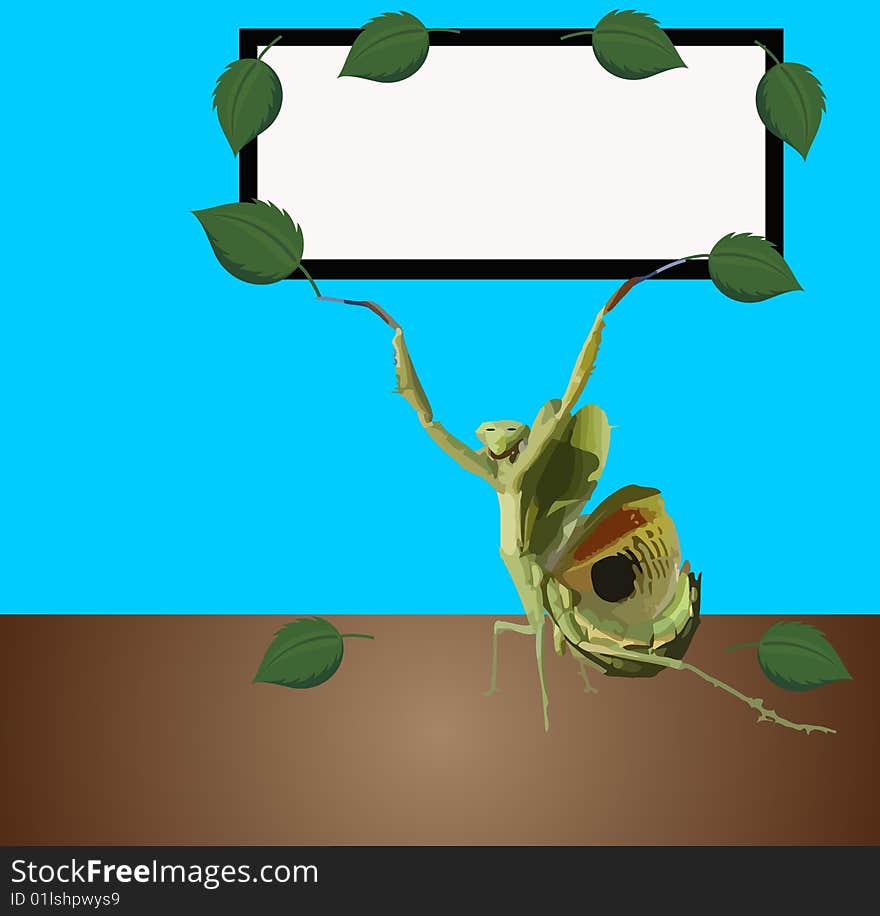 Praying Mantis Sign Board