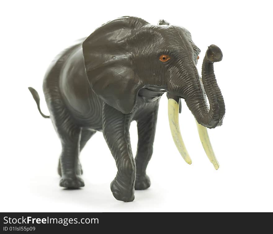 Elephant figure toy isolated on white background; without trademark