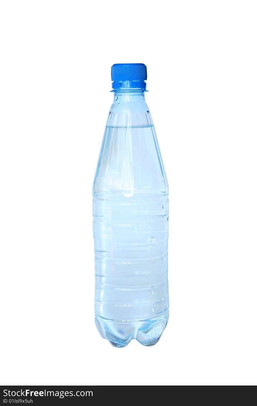 Isolated bottle of water on  white