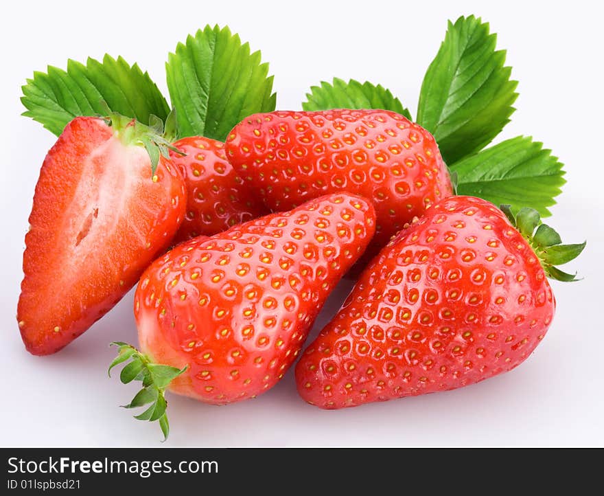 Berries of strawberry on a white background.