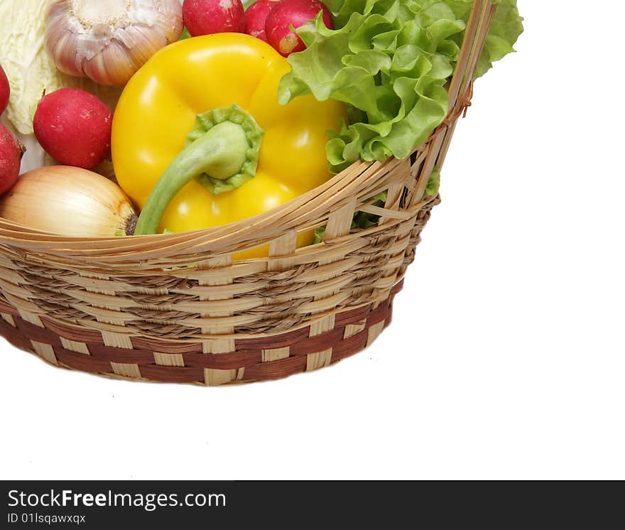 Big group of vegetable food objects over white background. Big group of vegetable food objects over white background