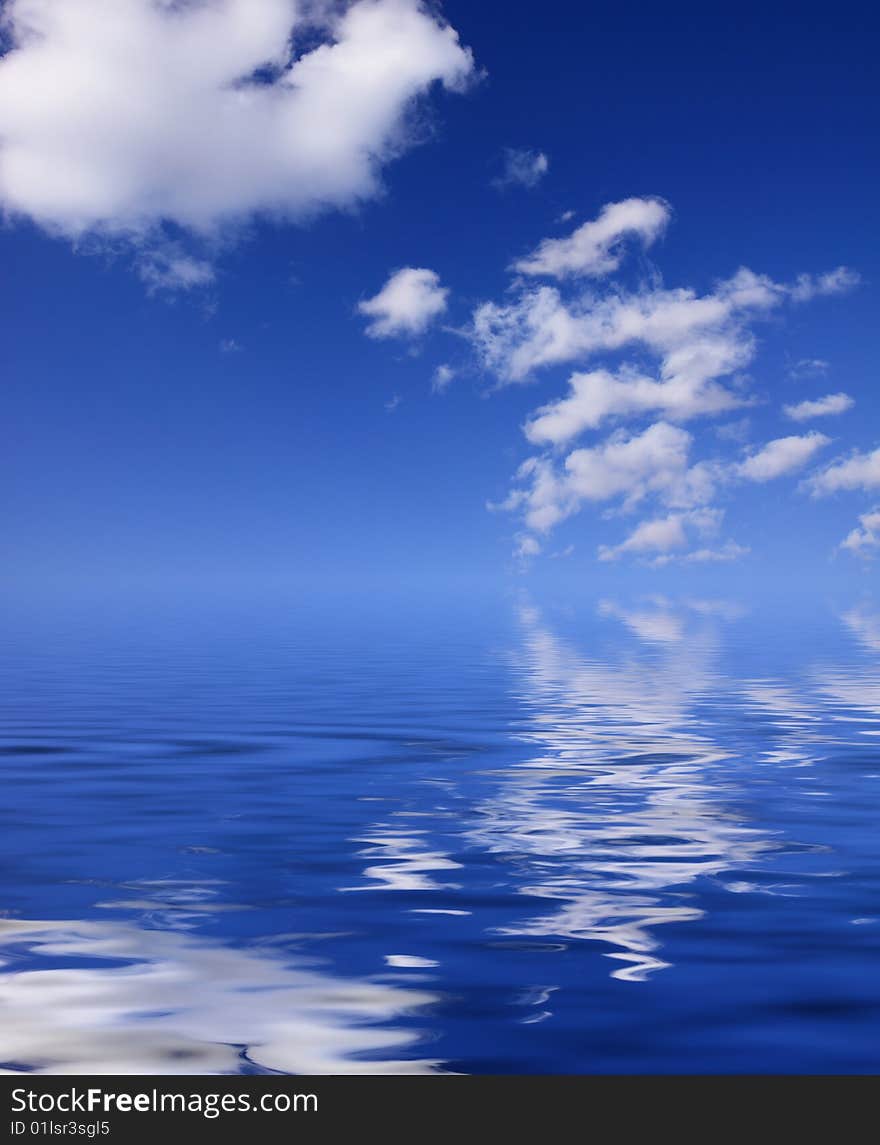 Beautiful sea and clouds sky - digital artwork. Beautiful sea and clouds sky - digital artwork