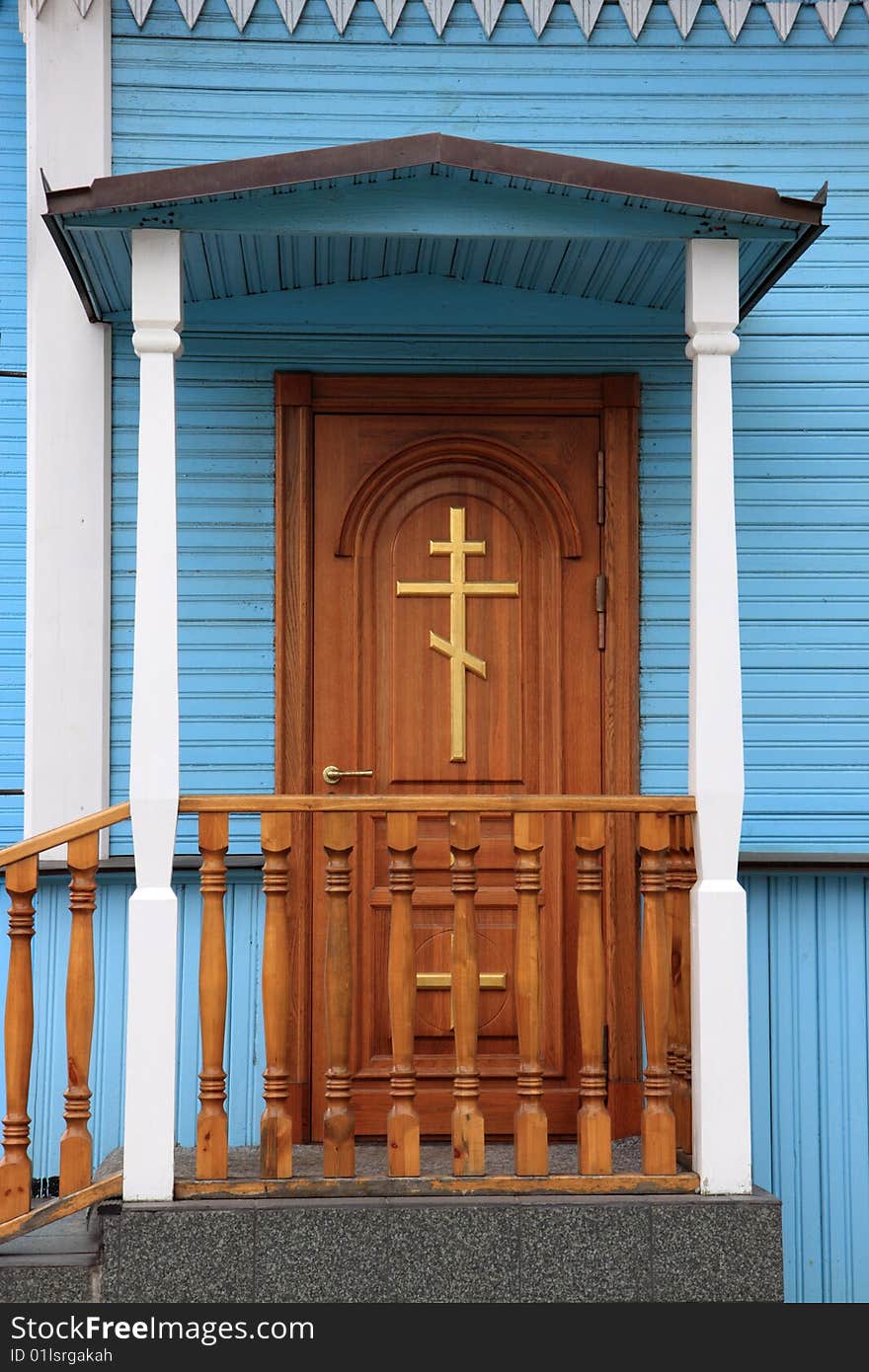 Wooden door  of orthodox russian church