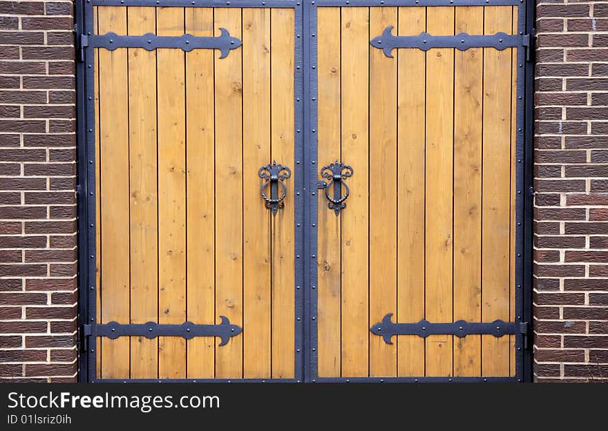 Wooden door of modern house