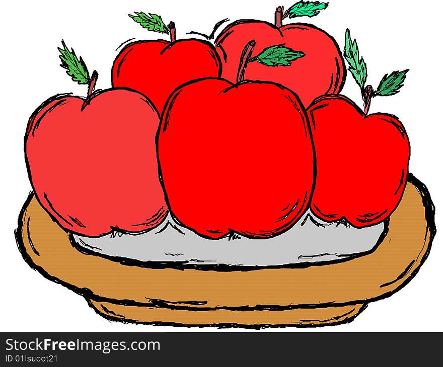 Plate with apples