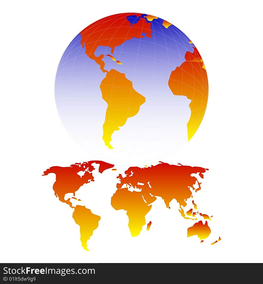 Set of maps showing different views. Set of maps showing different views