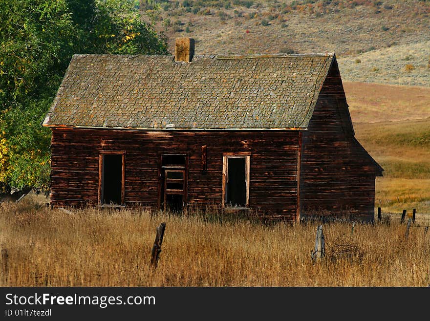 Old Barn in the fall showing fall colors. Old Barn in the fall showing fall colors