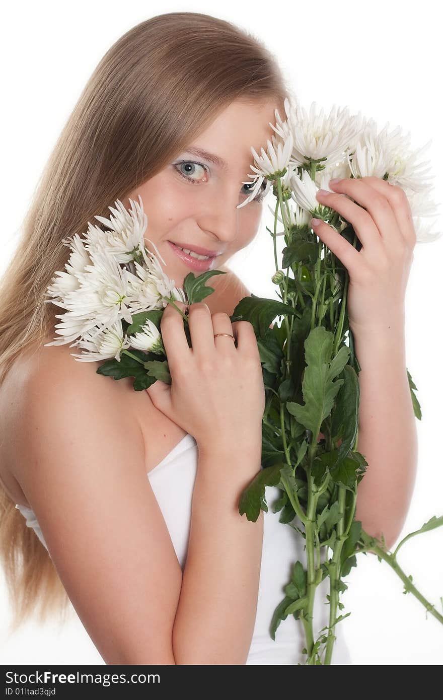 Girl With White Flowers