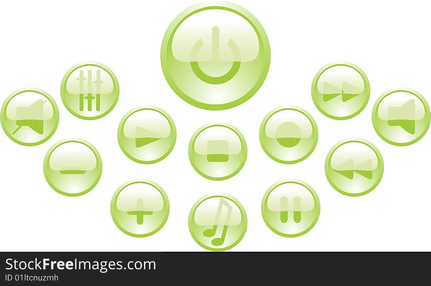 Set of green buttons. Element for design. Set of green buttons. Element for design