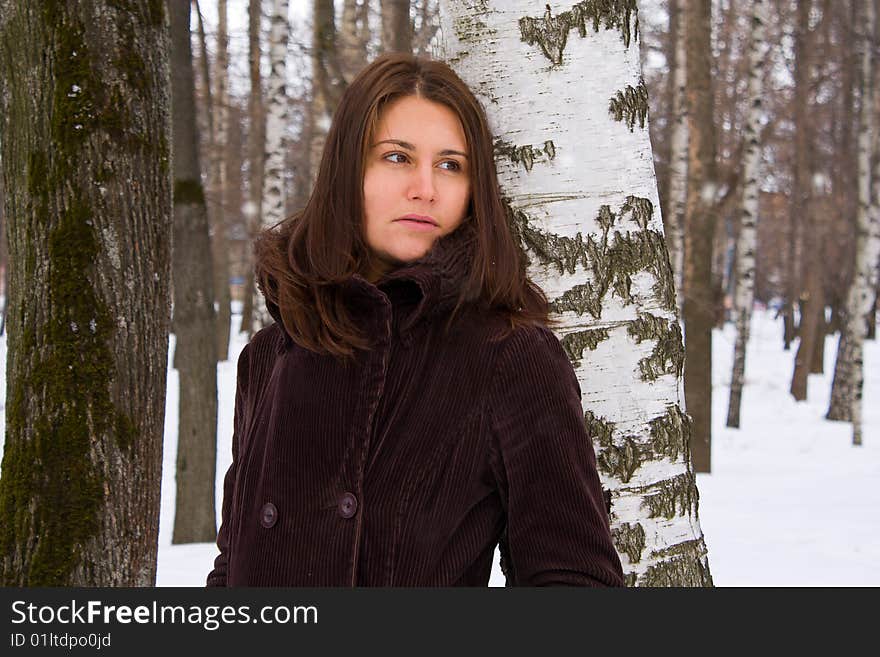 Woman in wood