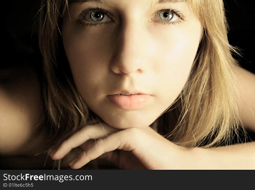 Portrait of the girl close up