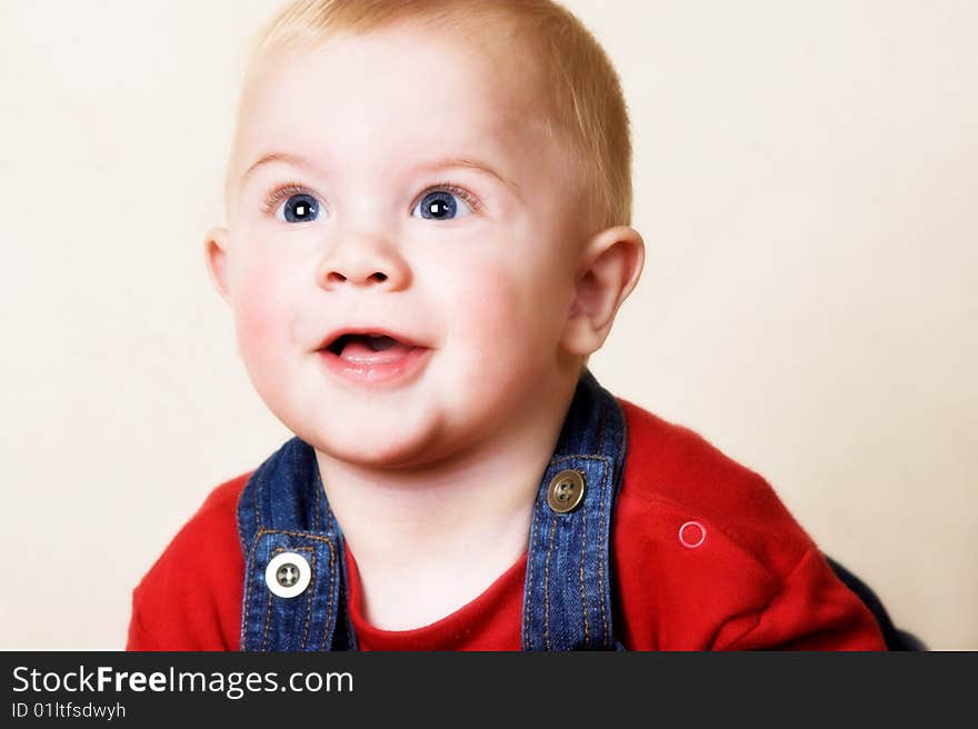 Head and Shoulders image of a blond baby boy