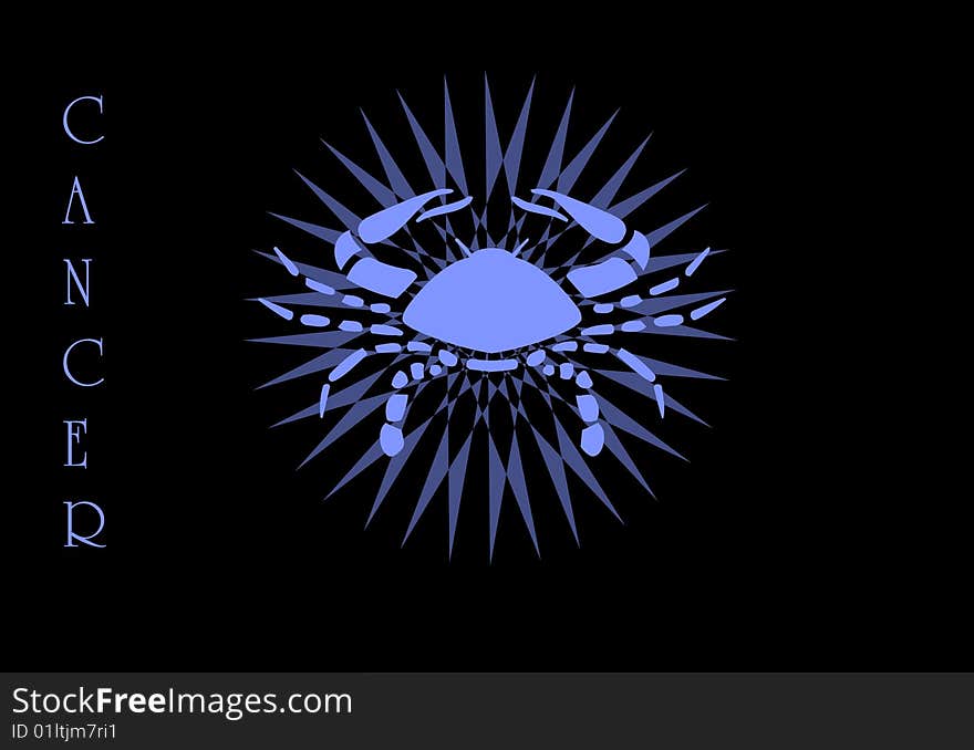 A beautiful image of the Cancer logo for print or web usage. A beautiful image of the Cancer logo for print or web usage