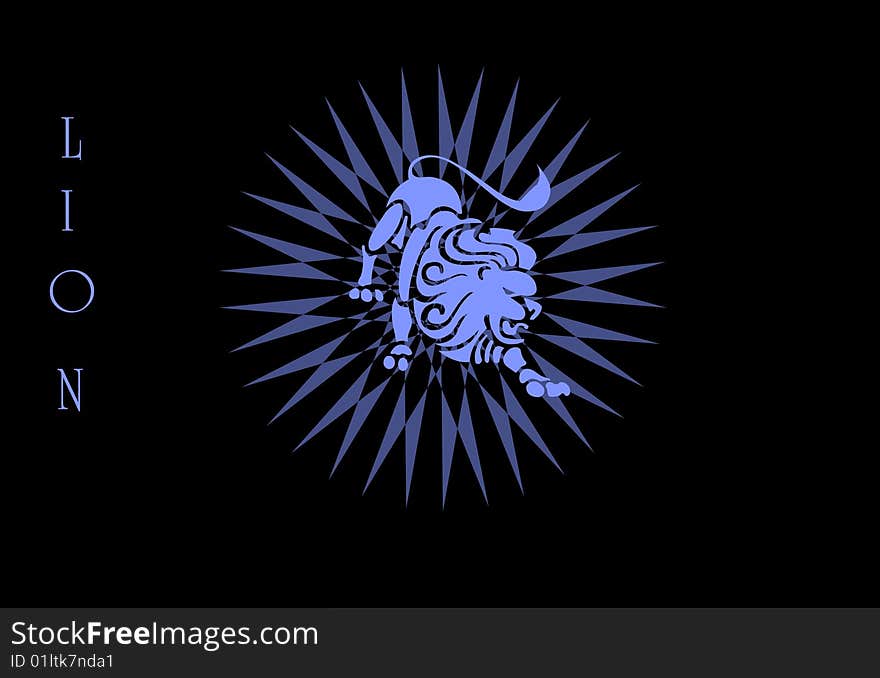 Lion zodiac sign logo