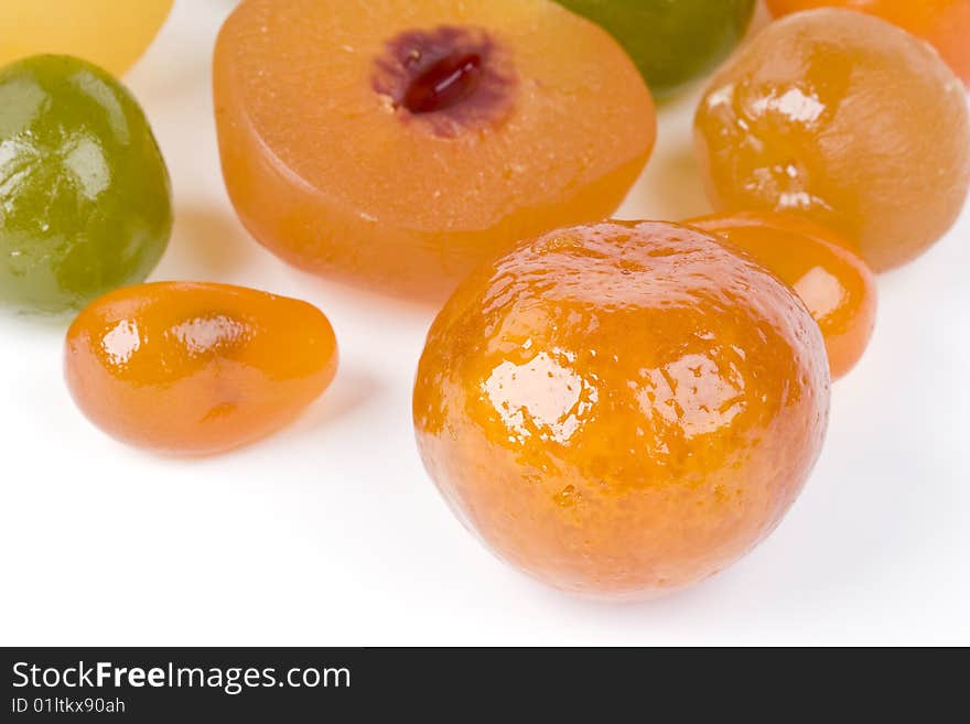 Coloured candied fruits