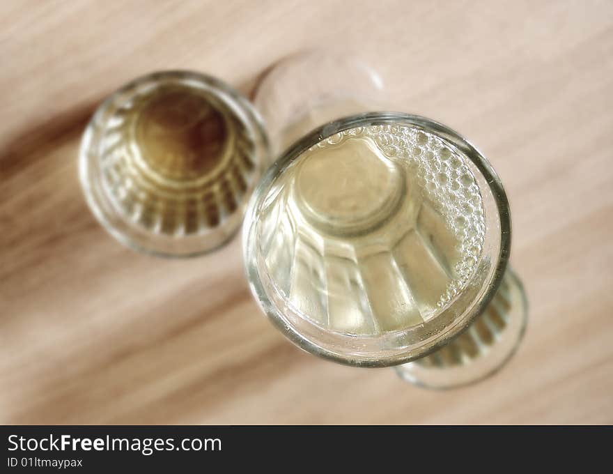 Glasses with white wine on a table