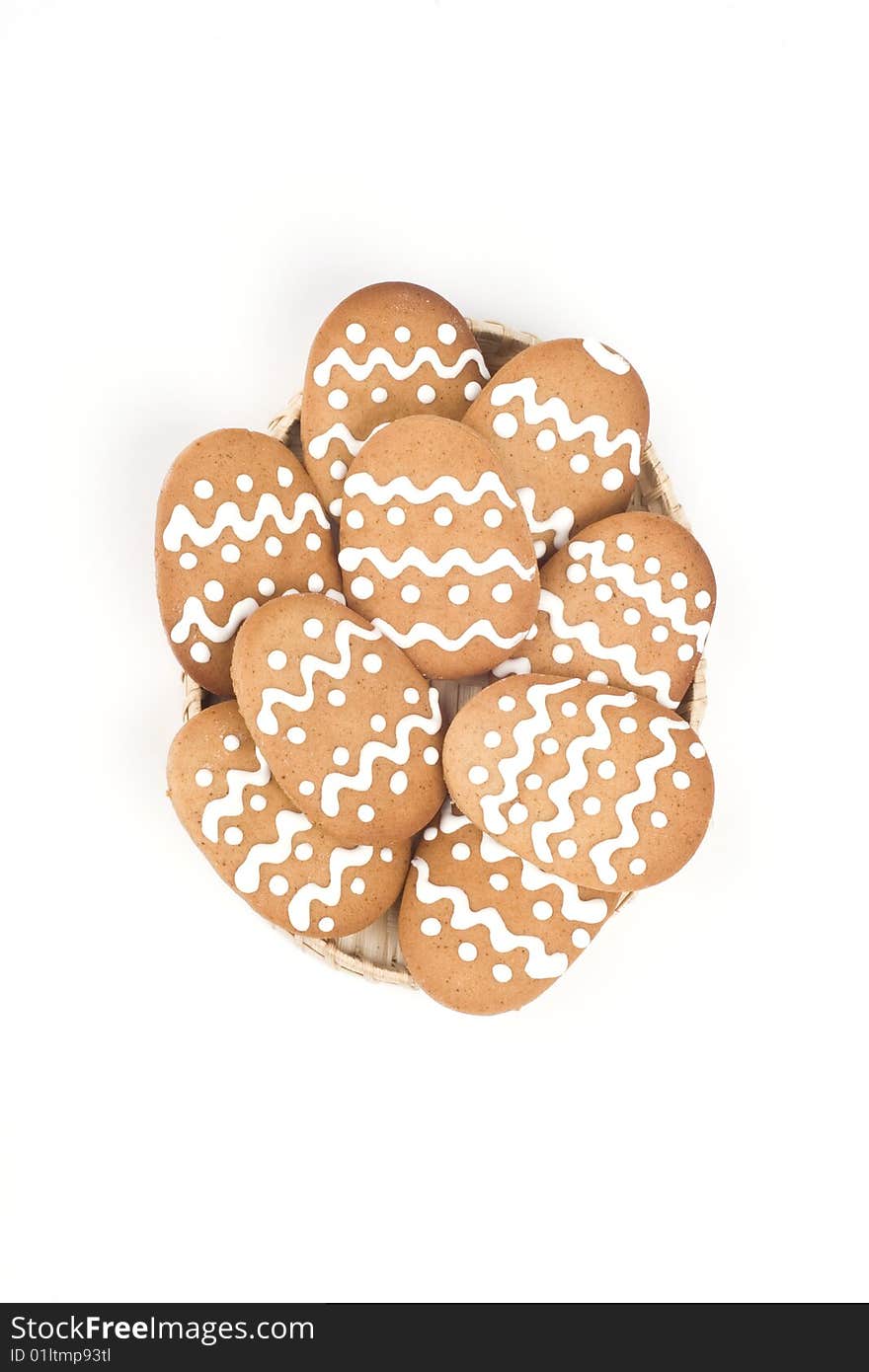 Gingerbread cookies on a white background