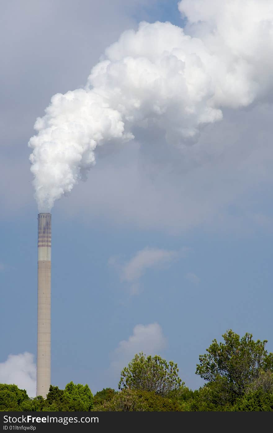 Smoking chimney of a thermal power